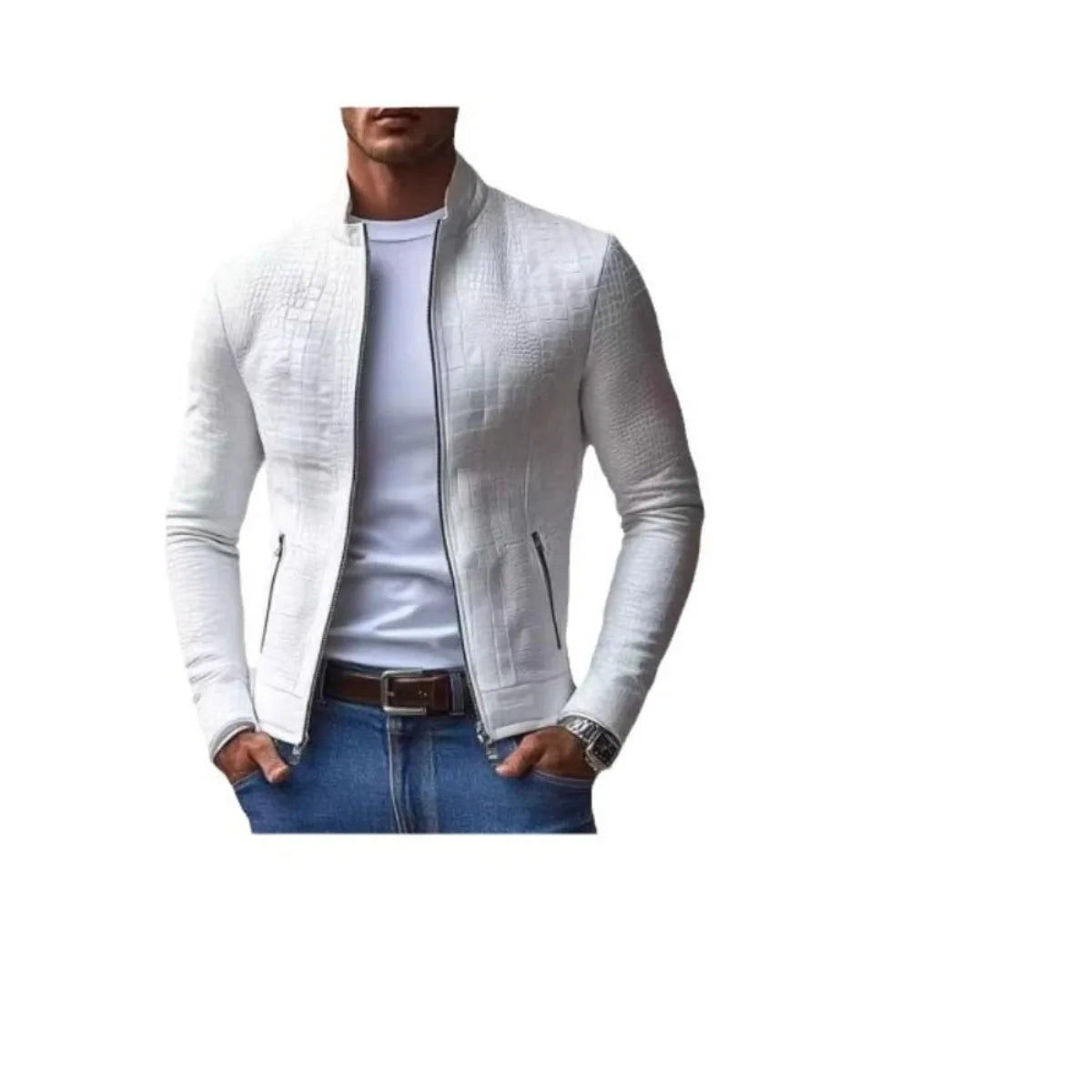 Men Jackets Short Coat Stand Collar Zipper Overcoat Pockets Jacket Streetwear Male Business Casual Outerwear Autumn Winter