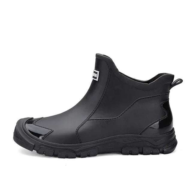 Men's Rain Boots New Outdoor Casual Men's Ankle Hiking Fishing Water Shoes Waterproof Work Boots Anti Slip Men's Shoes