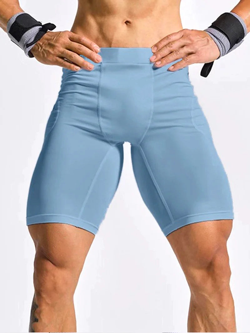 Men Bodybuilding Shorts Fitness Workout Inseam Gym Knickers Male Muscle Alive Elastic Compression Tights Skinny Leggins Hombre
