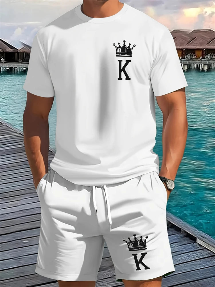 2026 Summer New Arrival Men's Suit Stylish Hip-Hop Style Short-Sleeve Comfortable Fashion Wear Plus Size Athletic Quick-Dry Set