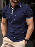 The new men's short-sleeved POLO shirt for summer 2025 is casual fashionable soft and breathable with 3D pattern printing