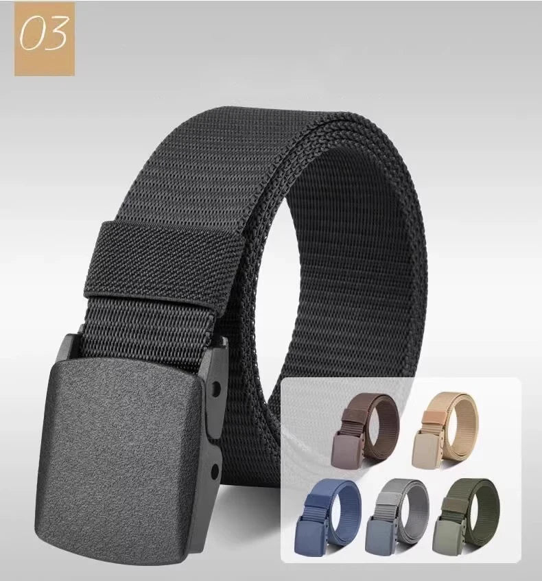 Men's Belt Outdoor Casual Fashion Canvas Belt 120cm Metal Free Adjustable Waist Belt for Outdoor Travel Tactical Jeans Belt