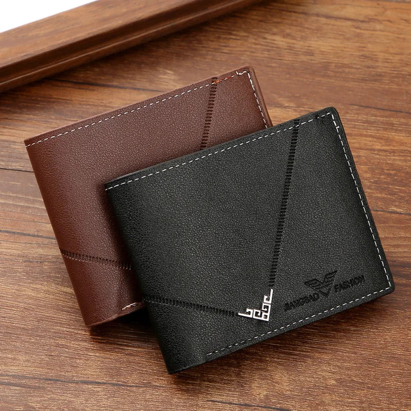 New Men Wallet Short Wallet Slim Minimalist Multi Card Holder Simple Fashion Embossed Texture