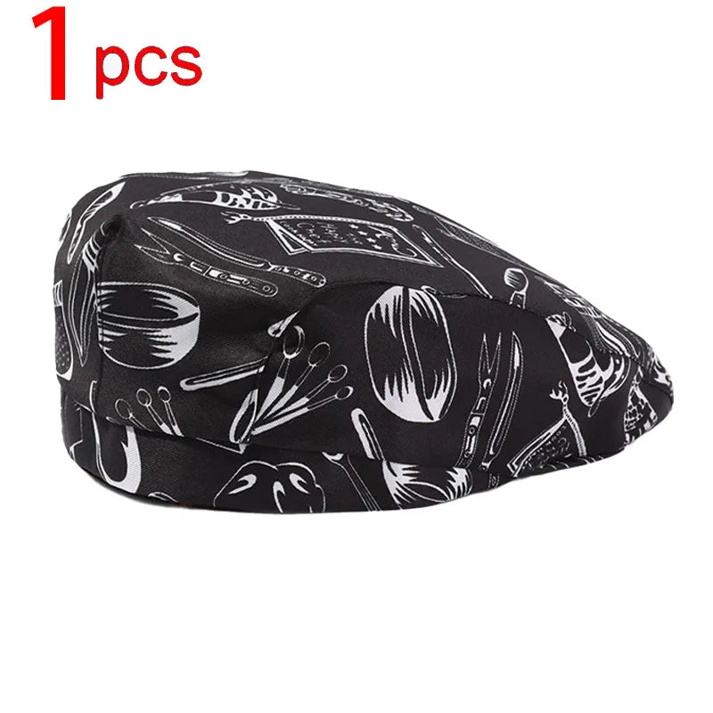 Catering Cook Hat 5/2/1pcs Chef Kitchen Work Cap for Food Service Hotel Restaurant Canteen Baking Household Cooking Chef's Beret
