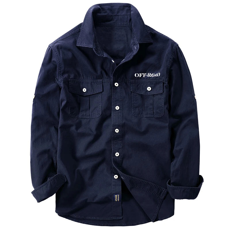 New Men's Spring Multi-pocket Military Tactical Shirts Male Autumn Breathable Blouse Long Sleeve Working Camisa Cargo Shirts