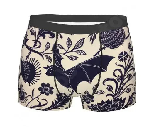 Black Bat Boxers Mens Panties Male Underpants Double Sides Printed Soft Breathable Machine Wash Cool Machine Wash Polyester