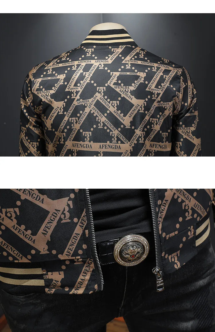 Autumn Winter Baseball Jacket Men Luxury Printed Casual Business Bomber JacketS Social Streetwear Windproof Outdoor Coats M-4XL