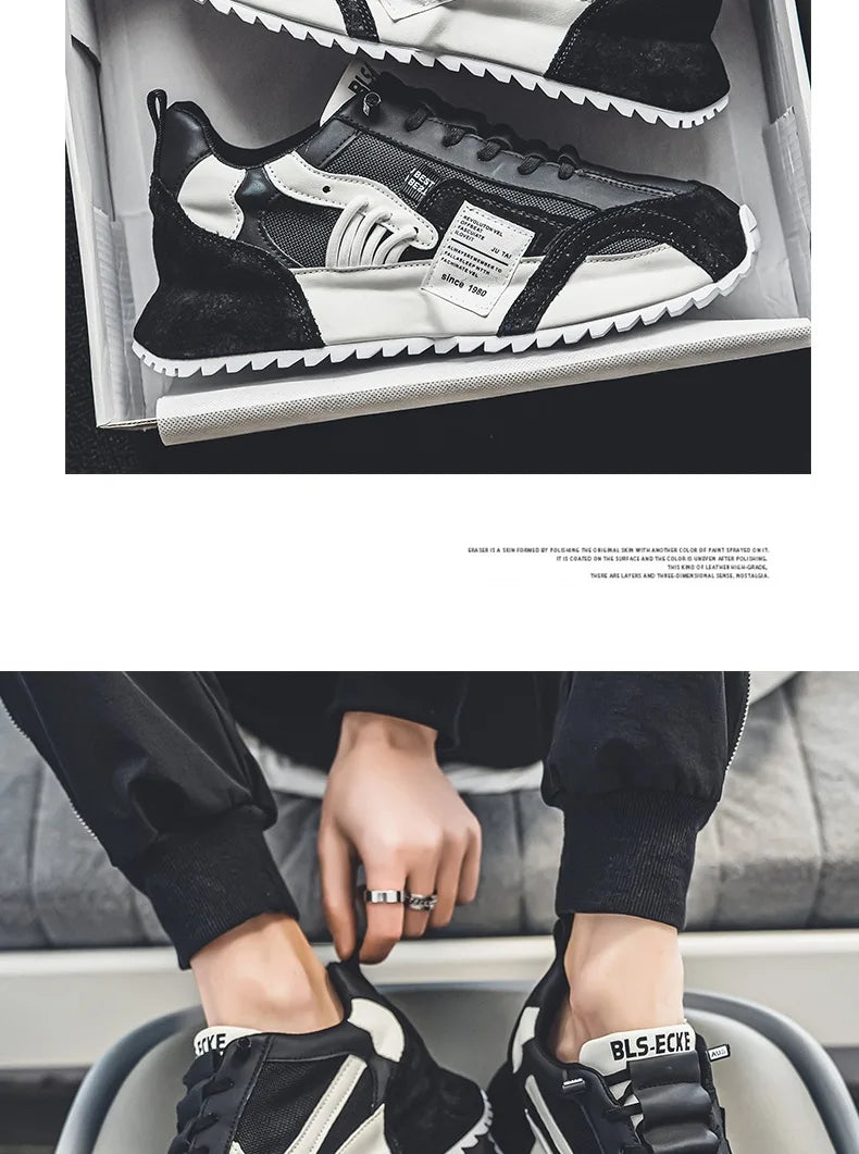 Men White Sneakers 2026 Spring Autumn Breathable Non Slip Running Shoes Lightweight Comfortable Fashion Cross Tied Casual Shoes