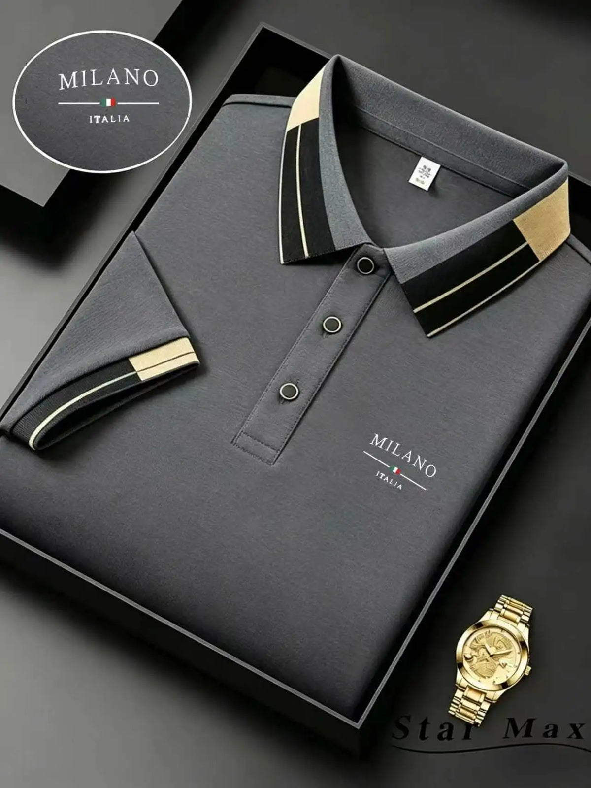Men's Luxury Short Sleeve Polo Shirt with Horse Embroidery Milan Style Summer Casual T Shirt Men Business Brand Clothing