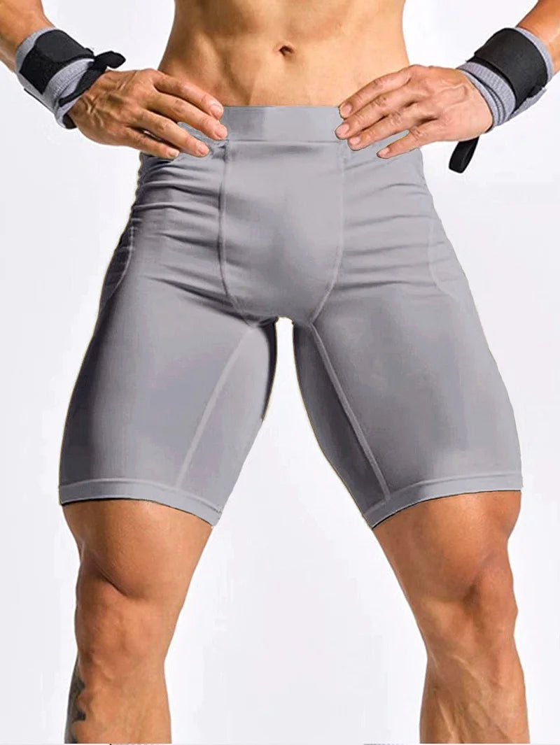 Men Bodybuilding Shorts Fitness Workout Inseam Gym Knickers Male Muscle Alive Elastic Compression Tights Skinny Leggins Hombre