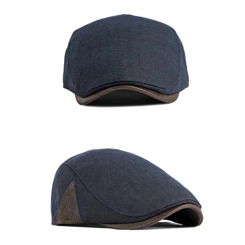 British Retro Beret Hat For Men Winter Thick Warm Woolen Newsboy Cap Fashion Outdoor Casual Cap