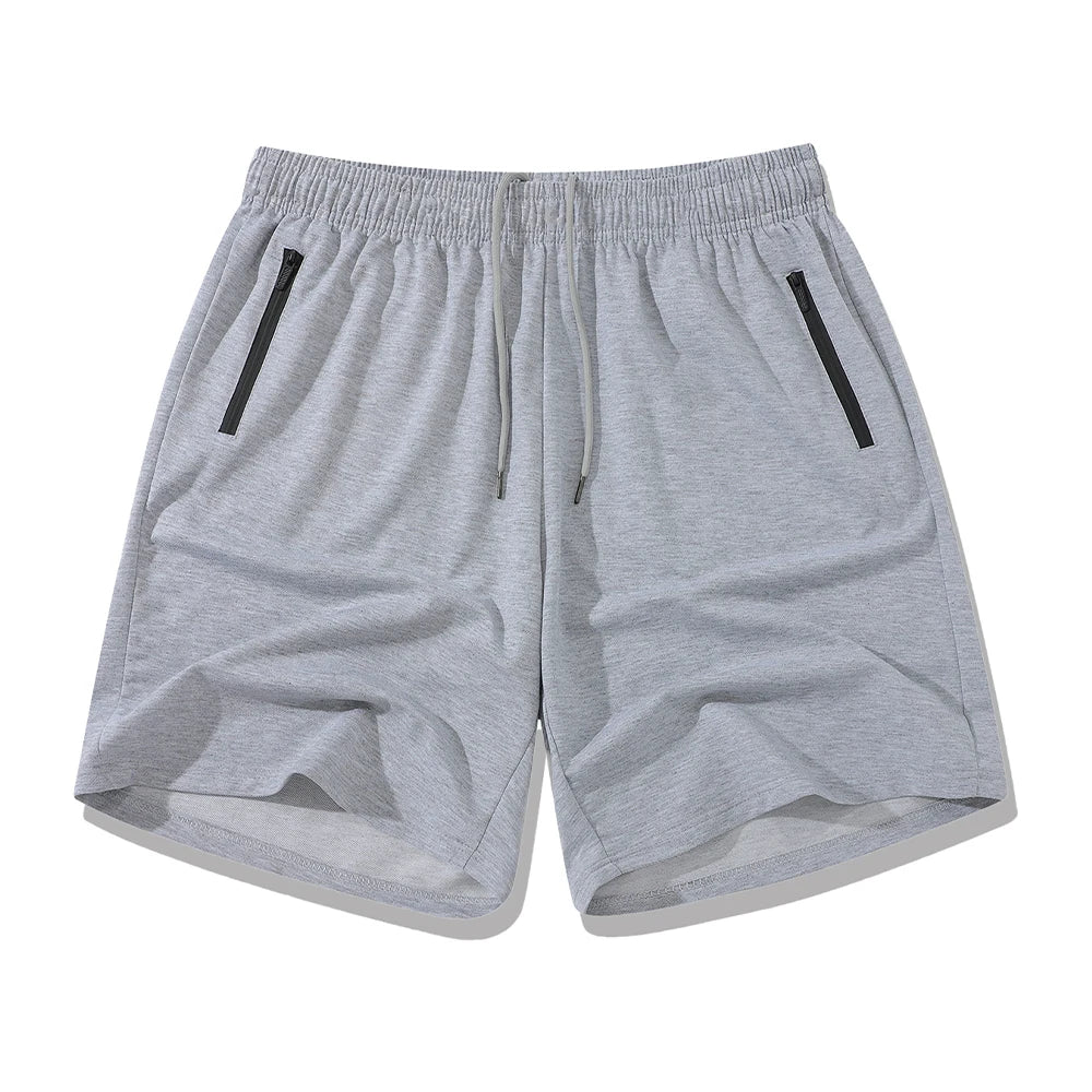 Men’s Workout Fitness Shorts Thin Style Breathable Jogger Gym Bodybuilding Quick Dry Running Shorts Zipper Phone Pockets