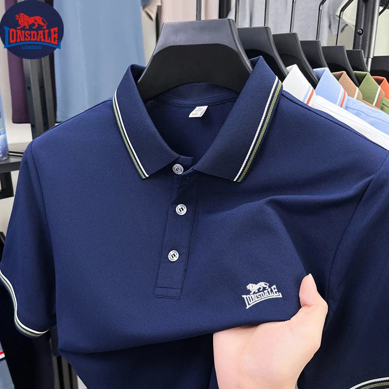 Men's Polo Shirt with Exquisite Embroidery Logo on the Chest in Summer Cool Business and Casual Style Comfortable Breathability