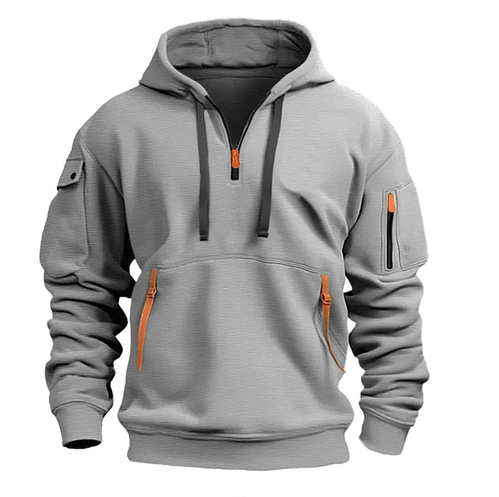 Men's jacket windproof jacket, spring and autumn long sleeved hooded jacket, S-4XL casual patchwork zippered cardigan jacket, ho