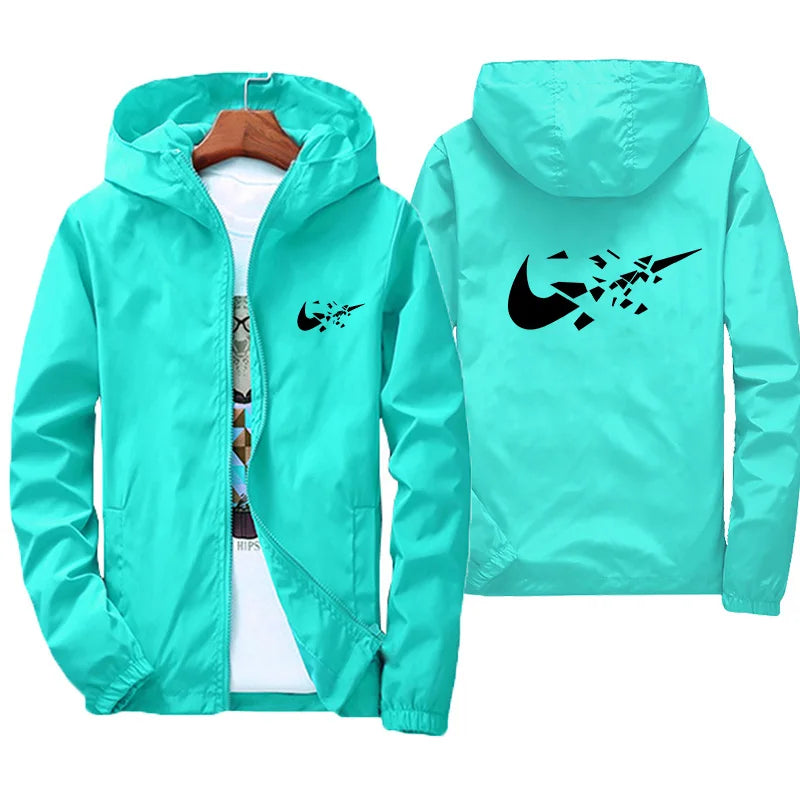 2026 Fashion Street Windproof Shrink and Waterproof Zipper Jacket with Thin Hoodie, Men's Jacket, Spring and Autumn