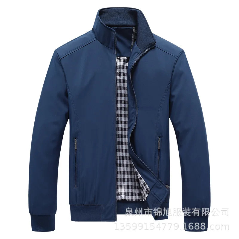 New 2025 Men's Casual Pilot Jacket Zipper Coat Stylish Spring Autumn Korean Version Men's Clothing Fashionable Outerwear
