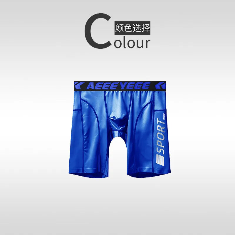 Boxershorts Sports Sexy Mens Long Underwear Quick-dry Shorts U Pouch Men Flat Boxers High Elasticity Man Panties Fitness Running