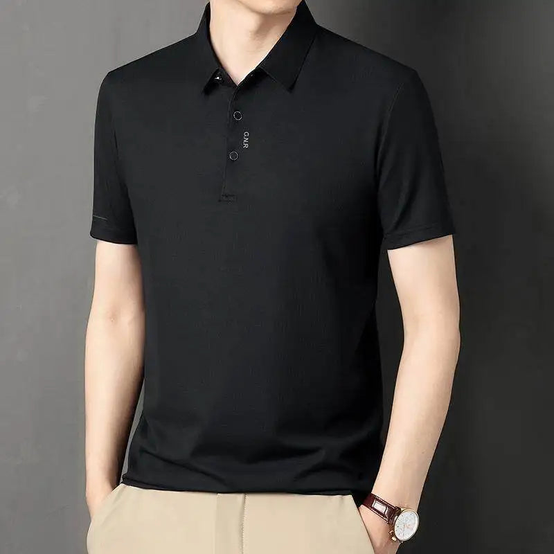Mens Polo Shirt Stretch Short Sleeve Polo Shirts for Men T-Shirts Buttons Classic Fit Casual Performance Golf Shirts