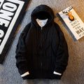 Men's New England Style Hooded Streetwear Zipper Cardigan Autumn Winter Knitted Thick Sweater