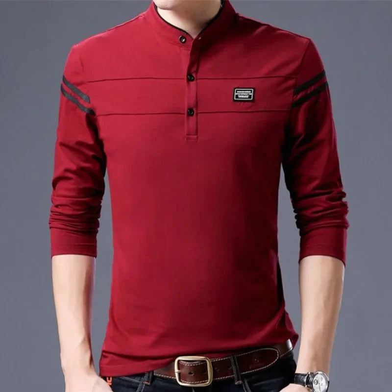 Pullovers Long Sleeve High Quality Polo T Shirt for Men Plain Unicolor Harajuku Fashion Streetwear Luxury 2025 Xl Man Sweatshirt