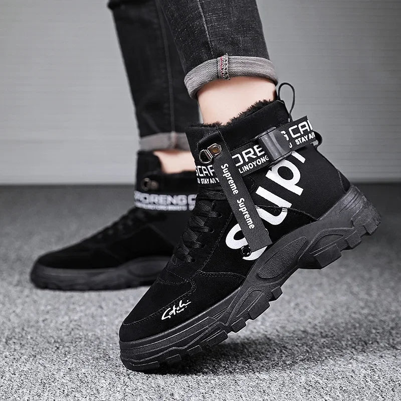 Men Boots 2026 New Versatile in Summer Round Toe High Top Leather Boots Man Sports Boots Men's Shoes