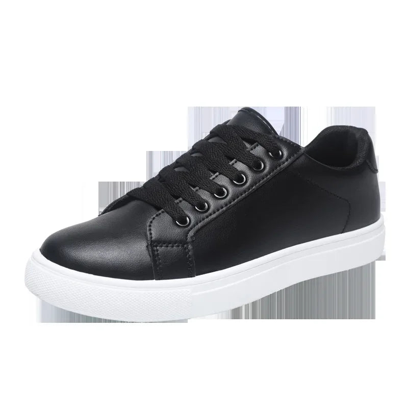 Sneakers Men Shoes 2026Leather Mens Casual Shoes Flat Male Footwear Fashion Black White Shoes Tenis Masculino Skateboard
