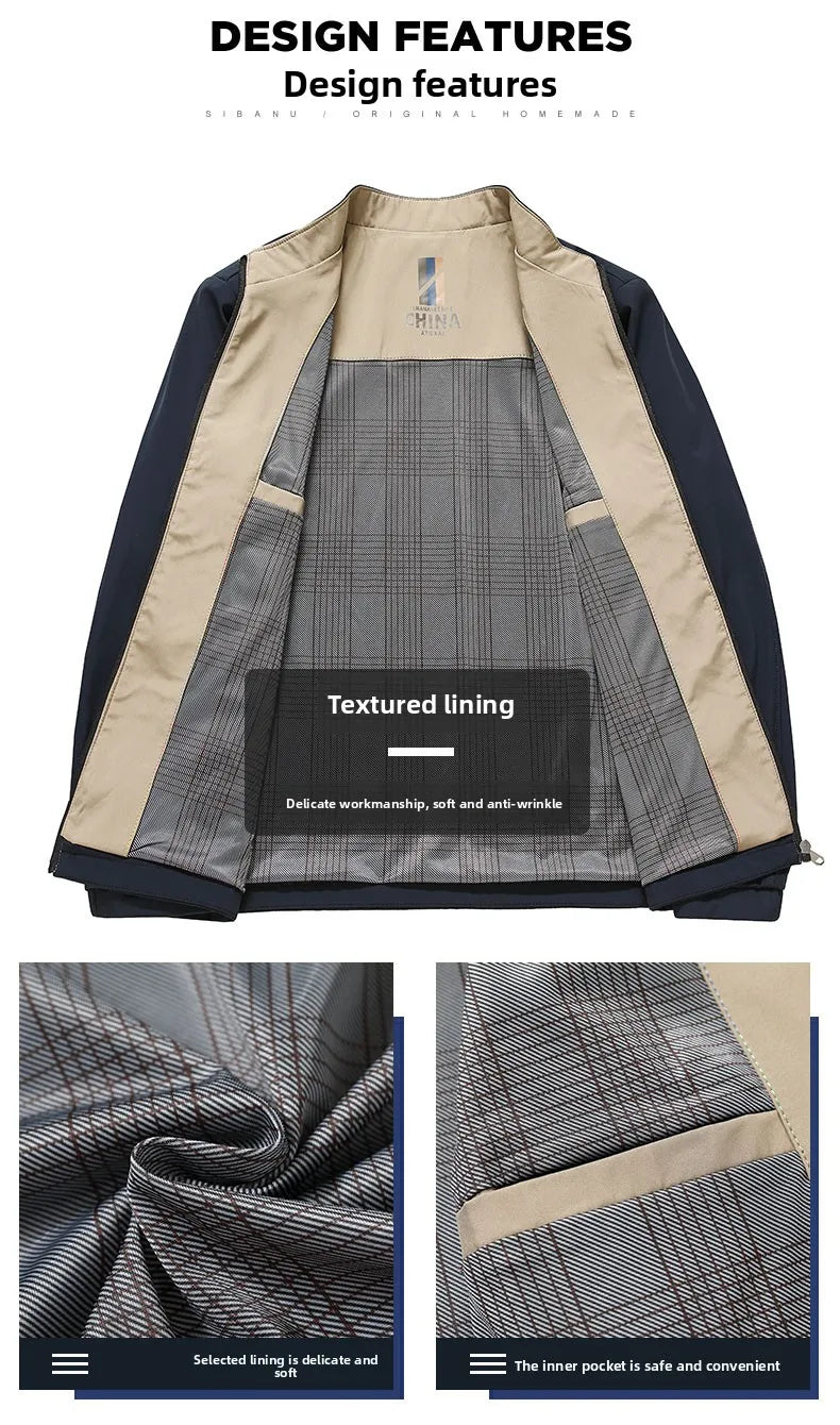 Top Quality New Men's Stand Collar Jacket Lightweight Windbreaker Outdoor Jacket Coats Soft Shell Autumn Casual Outerwear 2026