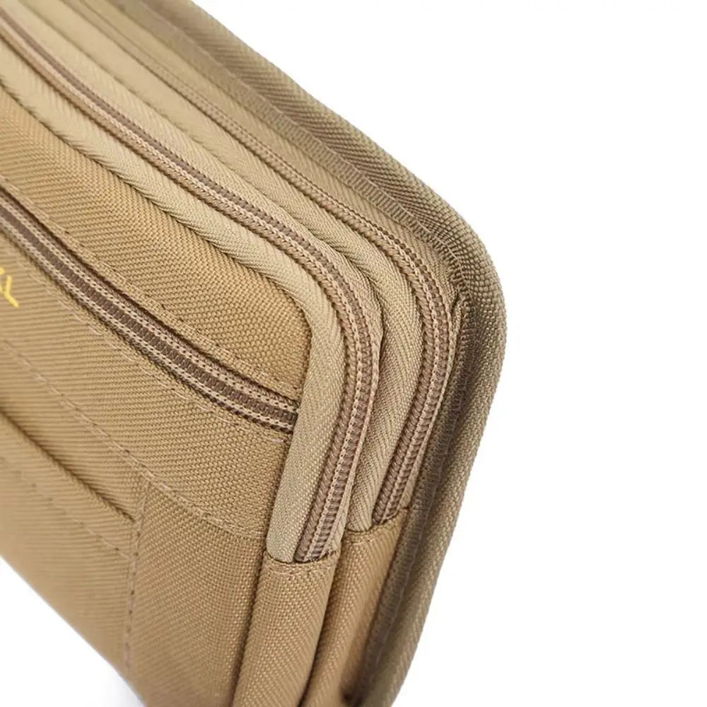 Bum Bag Men Waist Pack Phone Holder Multi-Compartment Mobile Phone Bags Canvas Zipper Close Men Wallet Pouch Hiking Cycling