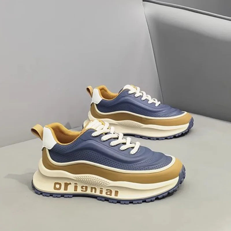 New Sneakers Men Wear Resistant Anti Slip Breathable Running Shoes Thick Soled Height Boosting Casual Shoes Zapatos Para Hombres