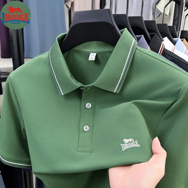 Men's Polo Shirt with Exquisite Embroidery Logo on the Chest in Summer Cool Business and Casual Style Comfortable Breathability