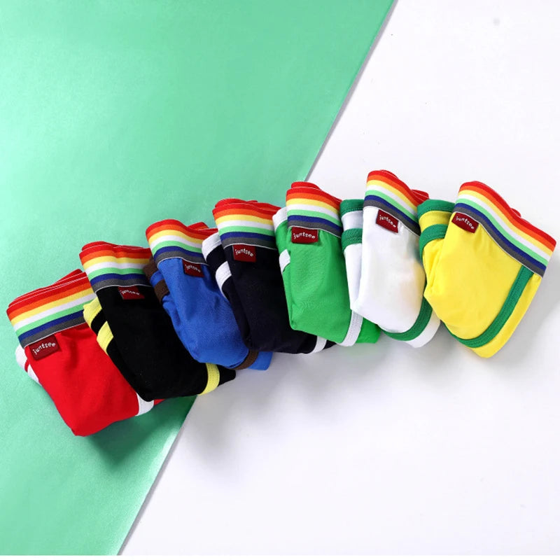 Rainbow Belt Boxershorts Men Boxers Male Underwear Panties Cotton Shorts Boxer Youth Breathable Comfortable Underpants Cueca