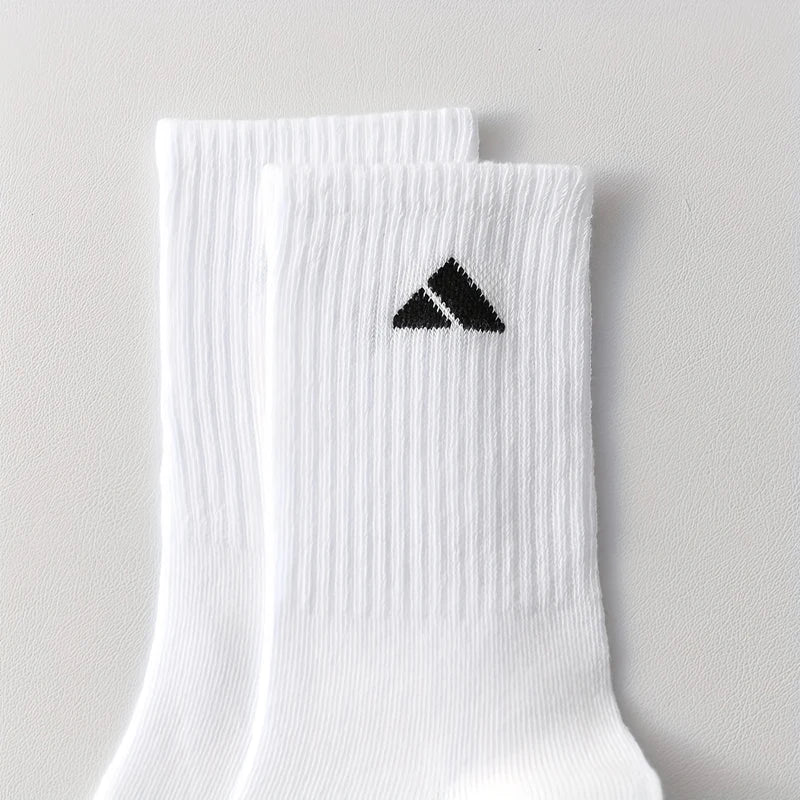5/10 Pairs of Men's Mid-Calf Socks, Breathable and Sweat-Absorbent, Mixed Colors, Unisex