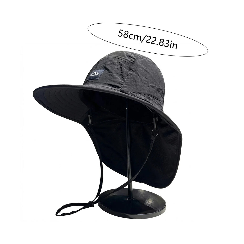Caps Summer Wide Brim Neck Protection Unisex Bucket Hats Outdoor Visor Quick-drying Panama Sunscreen Tied Fishing Hiking Hat