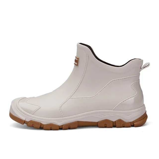 Men's Rain Boots New Outdoor Casual Men's Ankle Hiking Fishing Water Shoes Waterproof Work Boots Anti Slip Men's Shoes