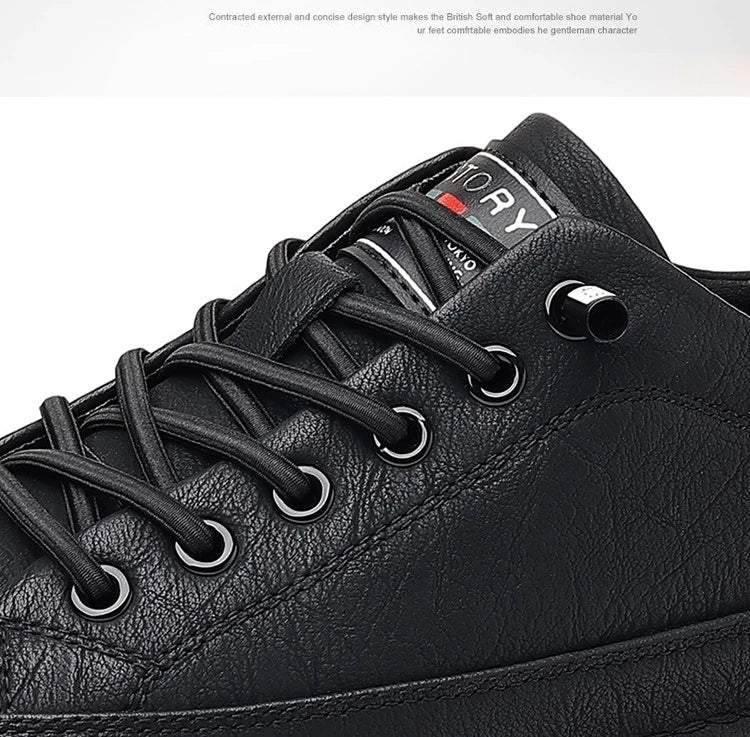 Men's Shoes 2026 New Solid Color Sneakers Spring Autumn Shoes for Men Fashion Leather Casual Shoes Male Black Designer Sneakers