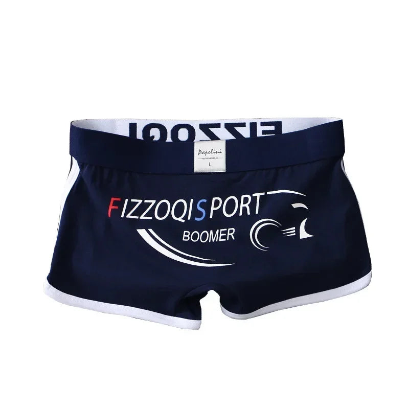 Men's Boxers High Elastic Letter Printed Underwear Sports Breathable Large Size Boxer U Convex Pouch Lingerie Underpants