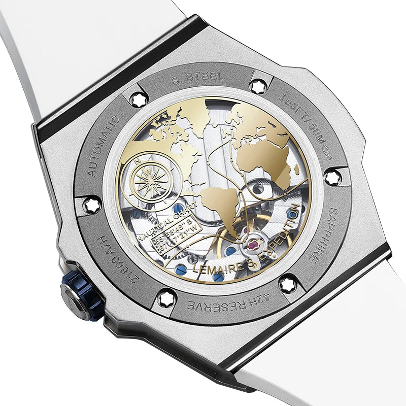 2026 Man Mechanical Watches for Men Sport Analog Automatic Wristwatches with Silicone Strap Stainless Steel Waterproof Reloj