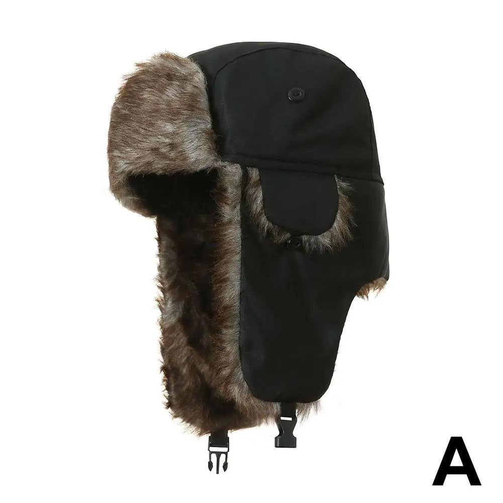 Men Women Trapper Hats Russian Ushanka Warm Winter Fur Earflap Hat Outdoor Sports Skiing Hunting Fishing Plush Cap