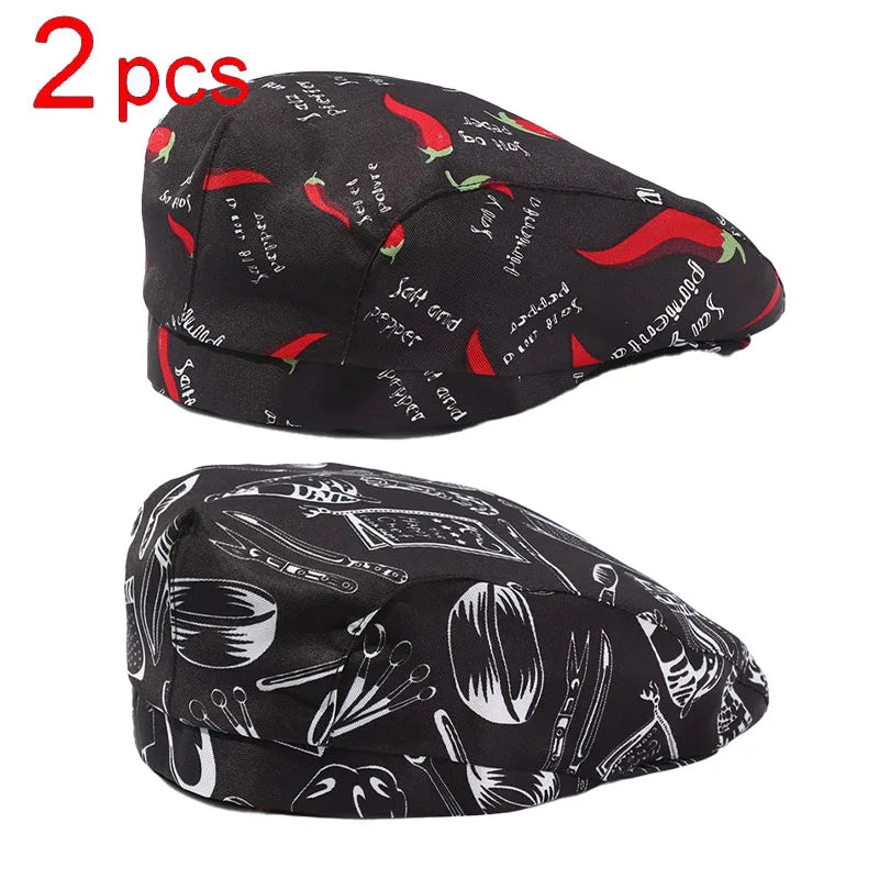 Catering Cook Hat 5/2/1pcs Chef Kitchen Work Cap for Food Service Hotel Restaurant Canteen Baking Household Cooking Chef's Beret