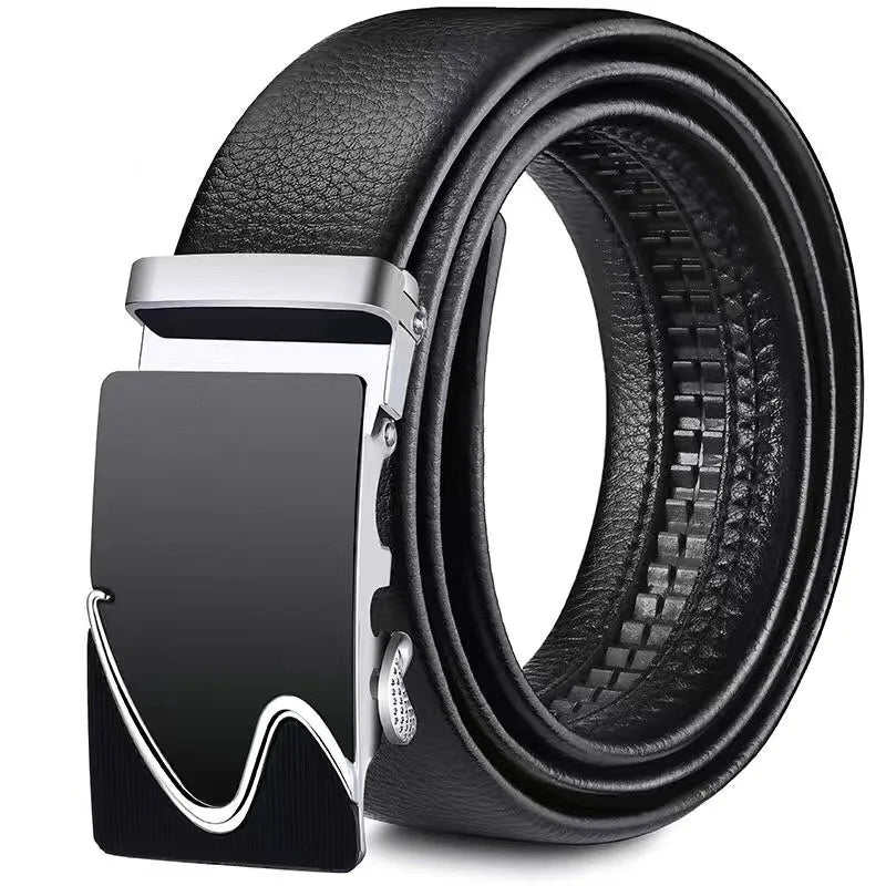 Men's Belt Can Be Cut Automatic Buckle Leather Belt Fashion Classic Versatile Trend Pants Belt