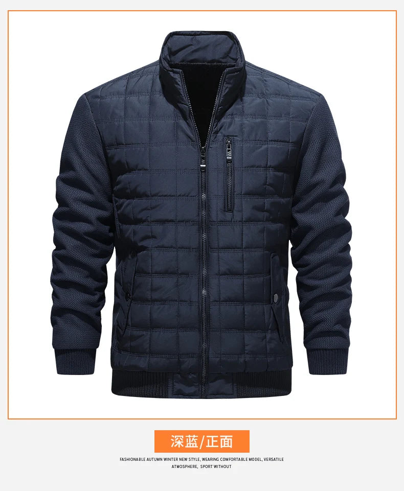 Cotton Padded Baseball Collar Jacket Men's Autumn and Winter New Style Business Windproof Casual Jacket Cotton Jacket Clothes