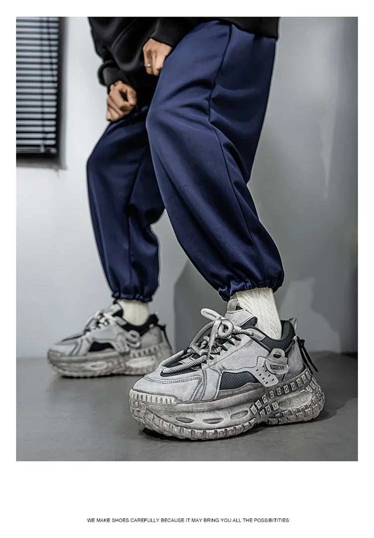 Men's Shoes 2025 Spring New Style Thick Sole Height Increasing Casual Mesh Breathable Fashion Trend Comfortable Chunky sneakers