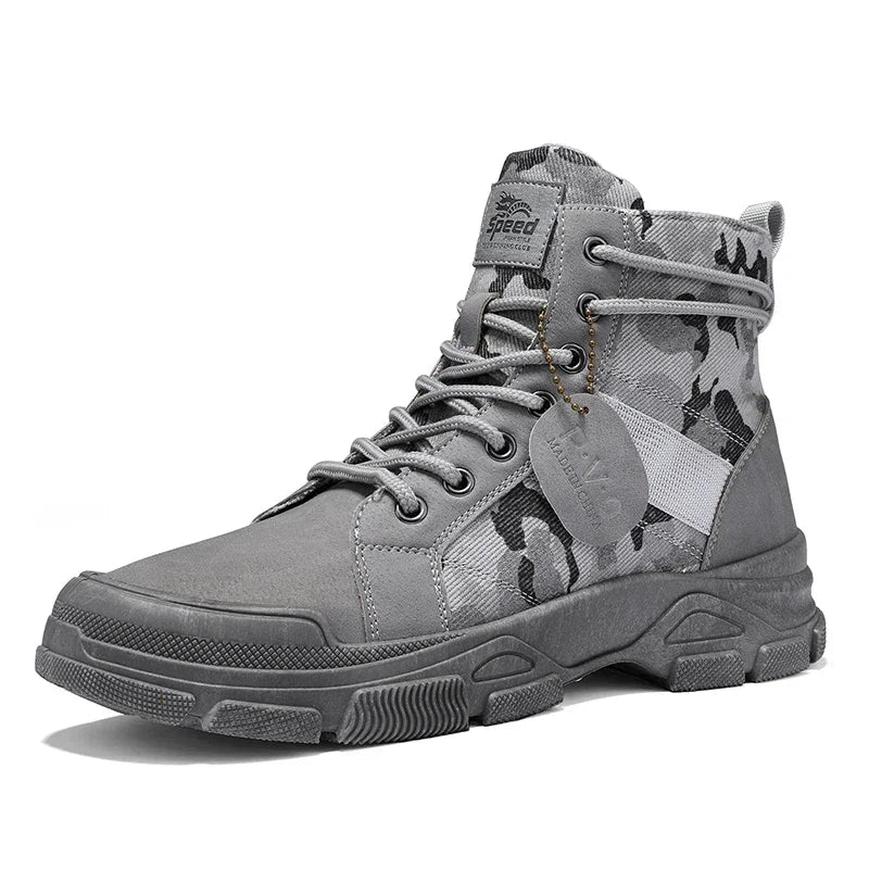 High-Top Boots for Men Autumn Camouflage Desert Casual Flats Mens Boot Breathable Non Slip Work Shoes for Men Zapatillas Hombre