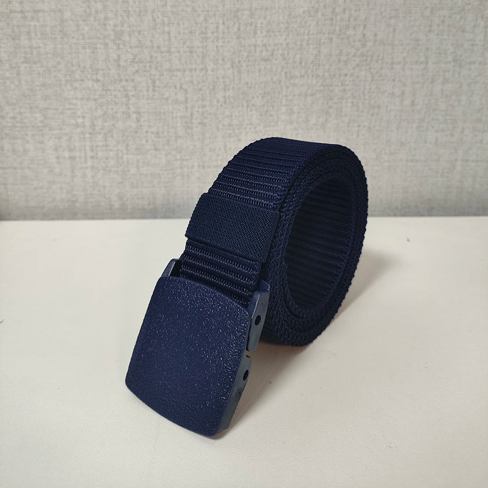 Men's Belt Outdoor Casual Fashion Canvas Belt 120cm Metal Free Adjustable Waist Belt for Outdoor Travel Tactical Jeans Belt
