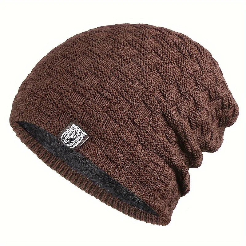 Men's padded warm knitted hat for autumn and winter, the ideal choice for gift giving