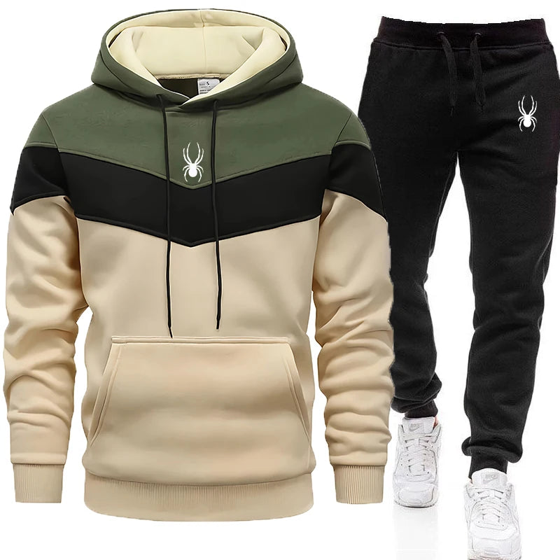 Autumn Winter Casual Sweatshirt Suit Sweatshirts for Men Daily Tricolor Hoodies Hot High Quality 2025 Sports Tracksuit Jogging