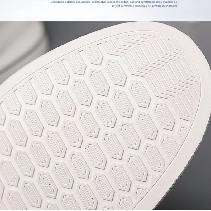Designer Male Sneakers Trend Sports Shoes for Men White Moccasins Breathable Slip on Men Flats Casual Leather Vulcanized Shoes