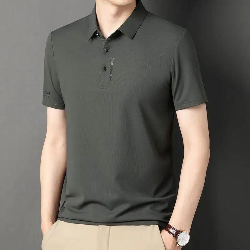 Mens Polo Shirt Stretch Short Sleeve Polo Shirts for Men T-Shirts Buttons Classic Fit Casual Performance Golf Shirts