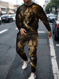 Wolf 3d Printed Tshirt +Pants Suit Male Autumn and Winter Casual tshirt Pullover Men Tracksuit Set Fashion Men's Clothing Suit