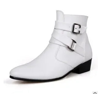 Men's Leather Boots Fashion Designer Pointed Toe Chelsea Boots Business Casual Boots for Men Motorcycle Ankle Boot Botas Hombre